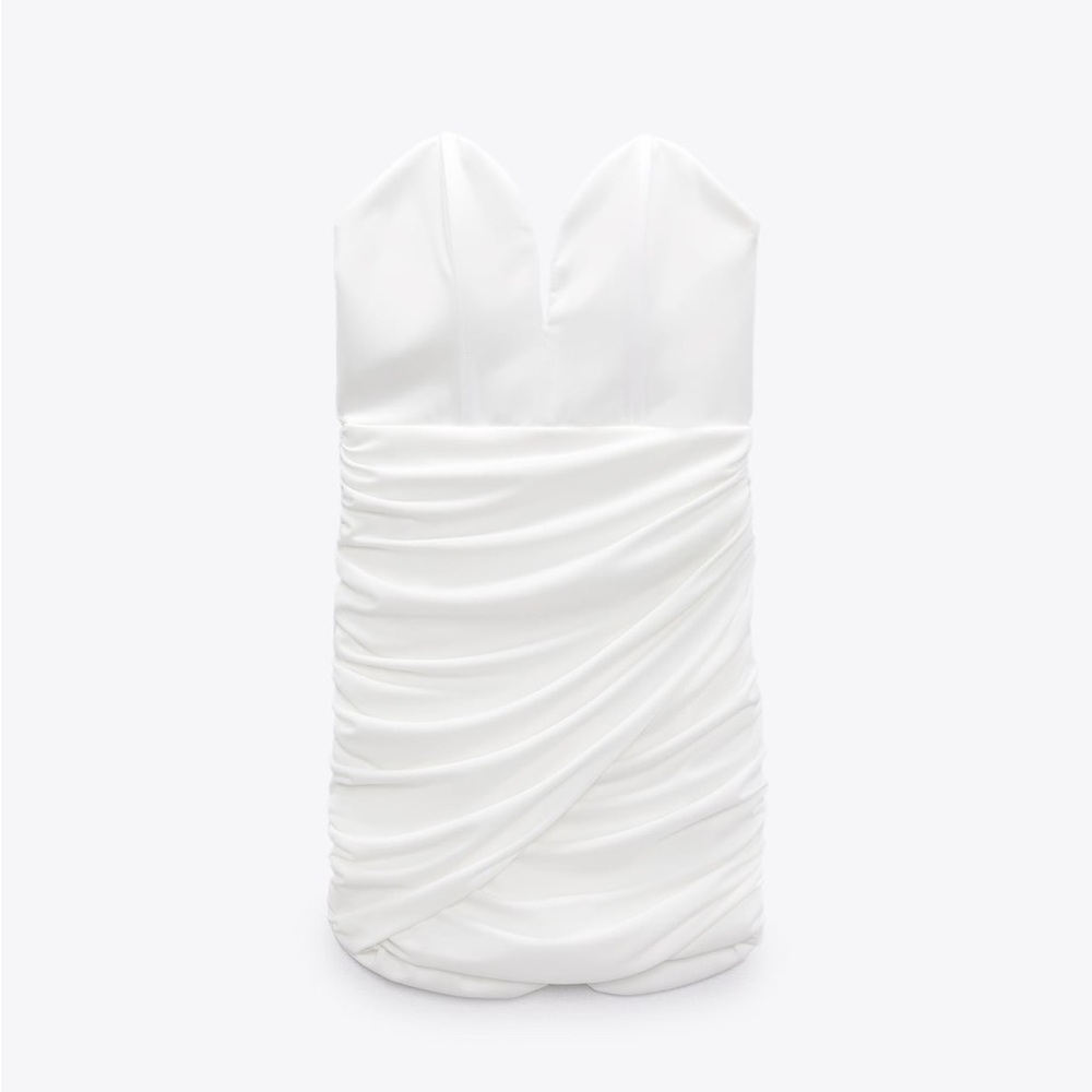 Zara white strapless mini dress